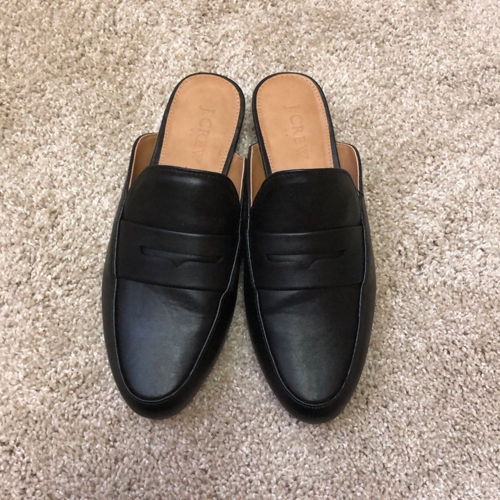 J. Crew Black Slide on Loafers